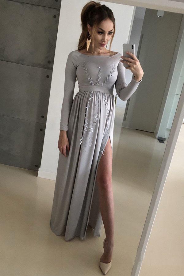 silver formal dress